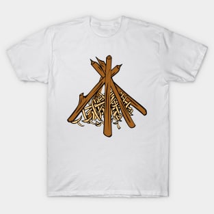 Bushcraft Fire Wood Shavings T-Shirt